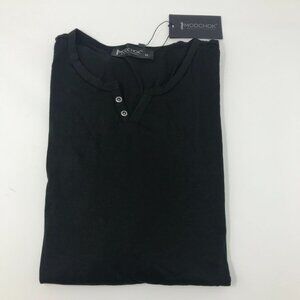 Mens Black Modchok V-Neck Long Sleeve Shirt Top Medium M